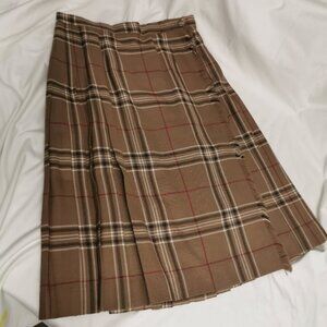 Geoffrey Highland Queen Wool Kilt Plaid Tartan Midi Skirt Small